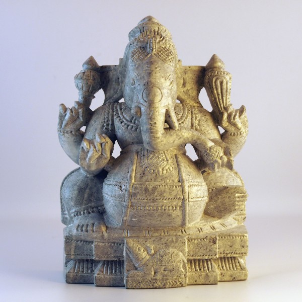 Ganesha-Statue aus Speckstein hell